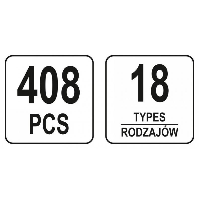 YATO Műanyag patent készlet 408 részes Nissan (YT-06657)