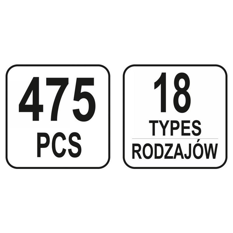 YATO Műanyag patent készlet 475 részes Mazda (YT-06658) YATO Műanyag patent készlet 475 részes Mazda (YT-06658)