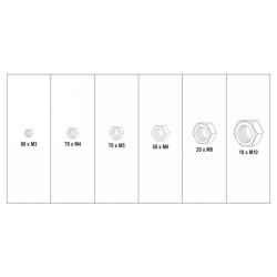 YATO Hatlapú inox csavaranya készlet 300 részes M3-M10 (YT-06773)