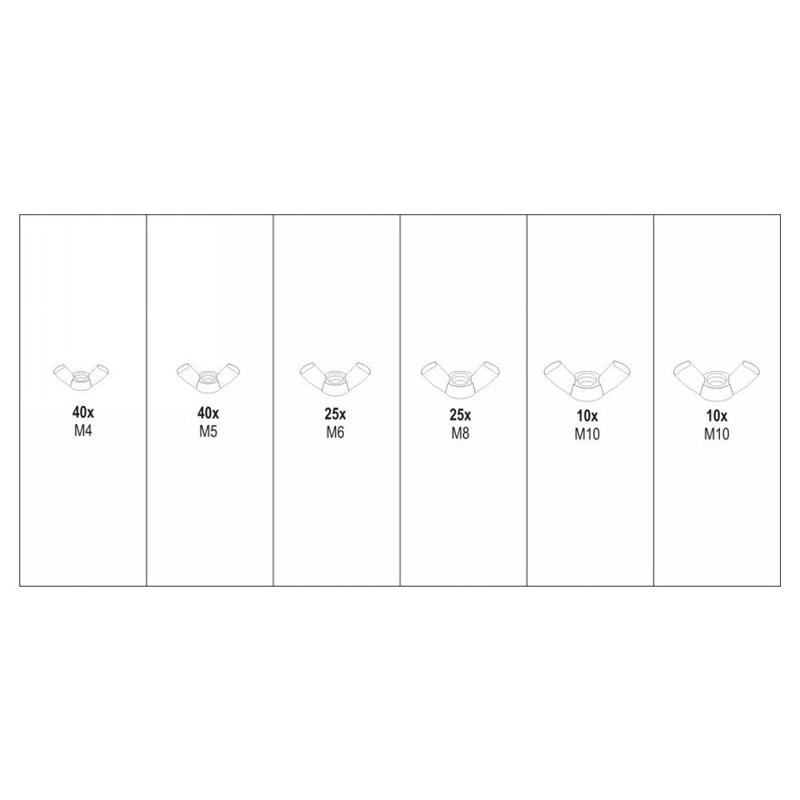 YATO Szárnyas csavaranya 150 részes (YT-06776)