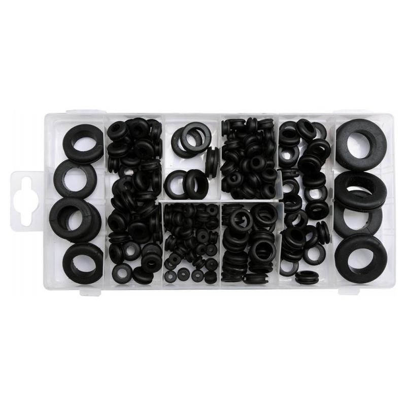 YATO YT-06878 kábelátvezető gumigyűrű készlet, 180 db, többféle átmérővel