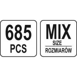 YATO Kábel érvéghüvely készlet 685 részes (YT-06895)