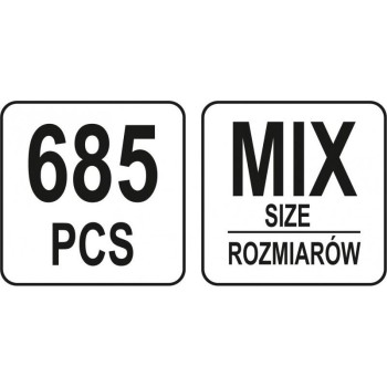 YATO Kábel érvéghüvely készlet 685 részes (YT-06895)