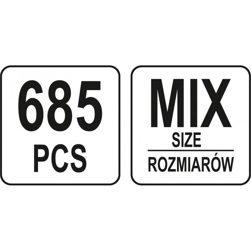 YATO Kábel érvéghüvely készlet 685 részes (YT-06895)