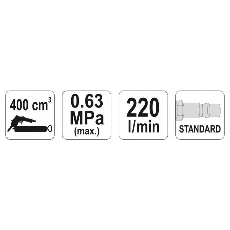 YATO Pneumatikus zsírzó 400 cm3 6-28 MPa (YT-07057)