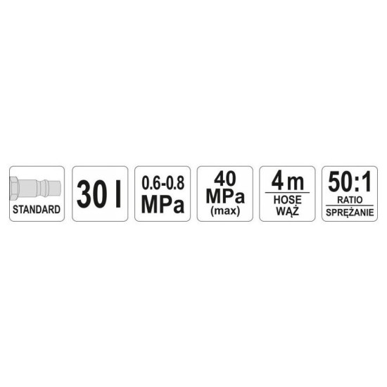 YATO Pneumatikus zsírzó pumpa 30 liter (YT-07068)