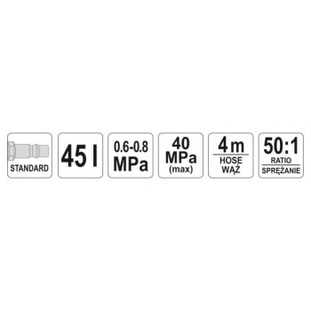 YATO Pneumatikus zsírzó pumpa 45 liter (YT-07069)