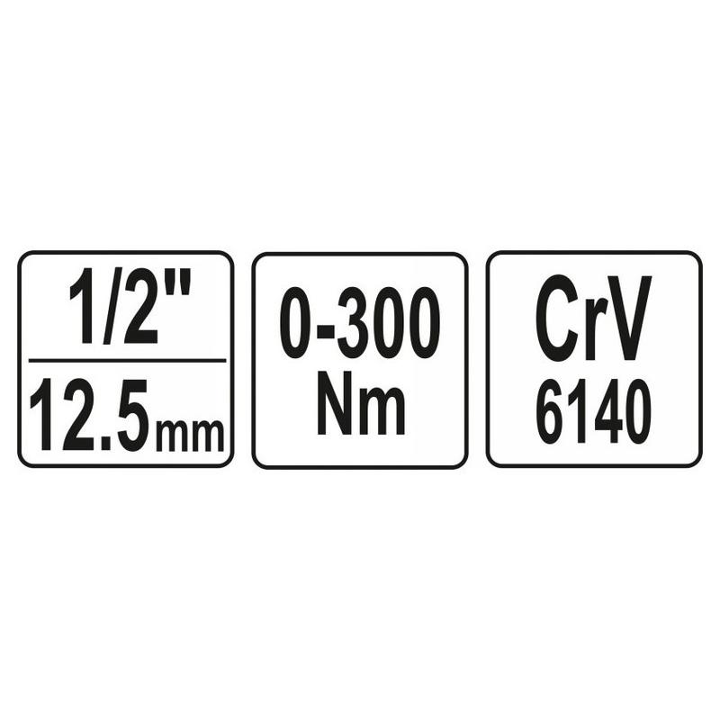 YATO Nyomatékkulcs 1/2' 0-300 Nm CrV (YT-07641)