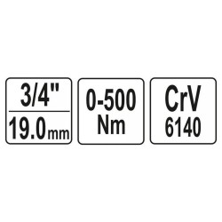 YATO Nyomatékkulcs 3/4' 0-500 Nm CrV (YT-07642) YATO Nyomatékkulcs 3/4' 0-500 Nm CrV (YT-07642)
