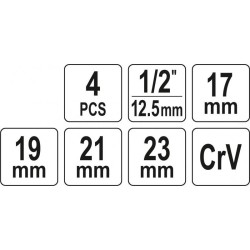 YATO Keresztkulcs 1/2' 17 x 19 x 21 x 23 mm szétszedhető CrV (YT-08033)