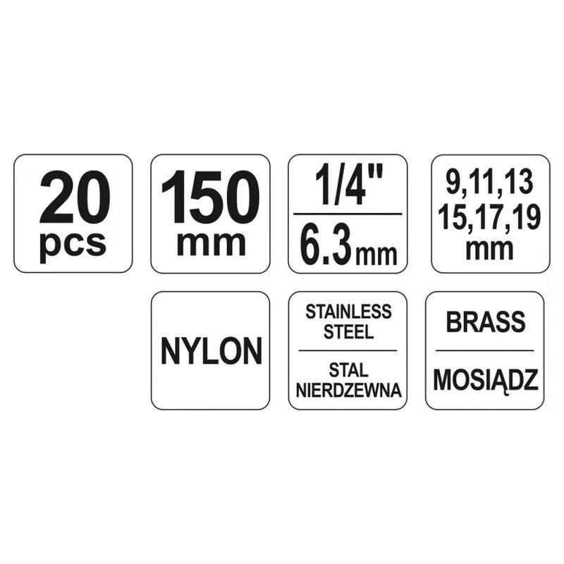 YATO Hengerfej tisztító kefe készlet 20 részes (YT-08195)