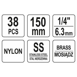 YATO Hengerfej tisztító kefe készlet 38 részes 8-19 mm (YT-08196)