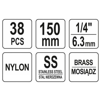 YATO Hengerfej tisztító kefe készlet 38 részes 8-19 mm (YT-08196)