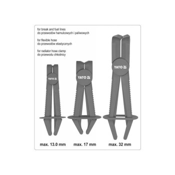 YATO Flexibilis csőszorító hajlított készlet 3 részes (YT-08403)