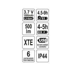 YATO Akkus LED fejlámpa 500 lumen (YT-08596)