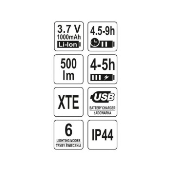 YATO Akkus LED fejlámpa 500 lumen (YT-08596)