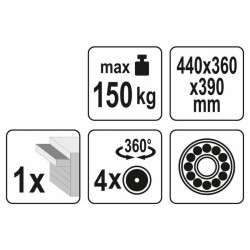 YATO Fiókos műhelyzsámoly 150 kg (YT-08791)