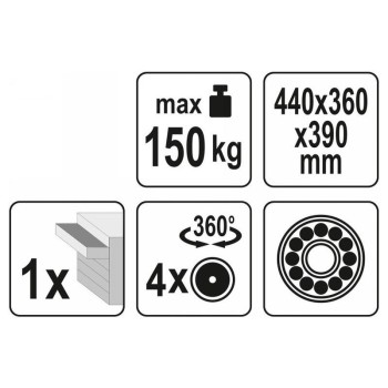 YATO Fiókos műhelyzsámoly 150 kg (YT-08791)