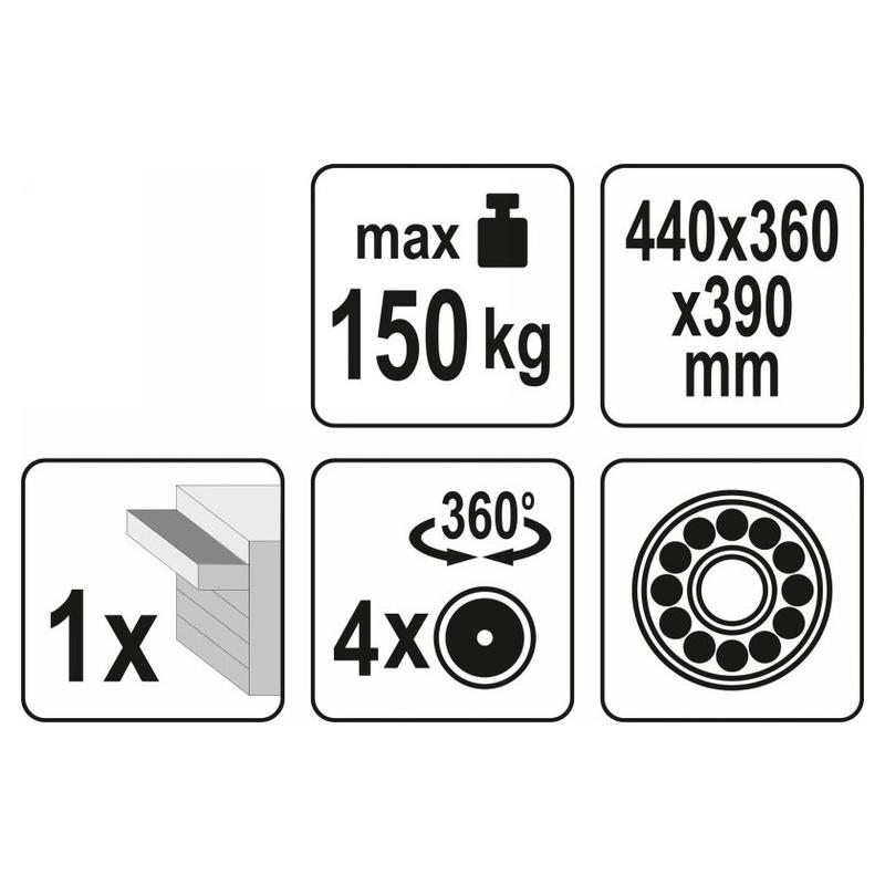 YATO Fiókos műhelyzsámoly 150 kg (YT-08791) YATO Fiókos műhelyzsámoly 150 kg (YT-08791)