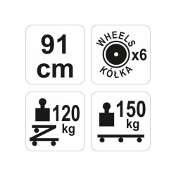 YATO Fekpad gurulós székké alakítható 910 mm (YT-08802)