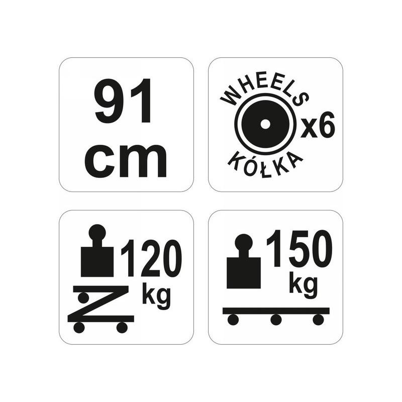 YATO Fekpad gurulós székké alakítható 910 mm (YT-08802)