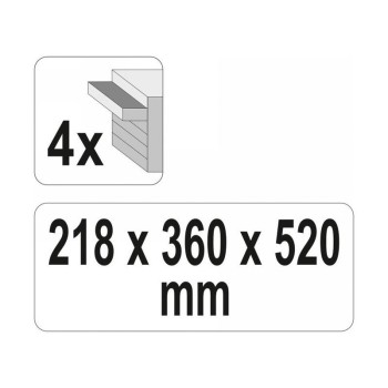 YATO Szerszámosláda fém 4 fiók (YT-08874)