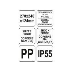 YATO Szerszámkoffer habszivacs betéttel 270 x 246 x 124 mm (YT-08901) YATO Szerszámkoffer habszivacs betéttel 270 x 246 x 124 mm (YT-08901)