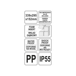 YATO Szerszámkoffer habszivacs betéttel 339 x 295 x 152 mm (YT-08902) YATO Szerszámkoffer habszivacs betéttel 339 x 295 x 152 mm (YT-08902)