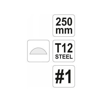 YATO Félkerek reszelő 250 mm / #1 durva (YT-6226) YATO Félkerek reszelő 250 mm / #1 durva (YT-6226)