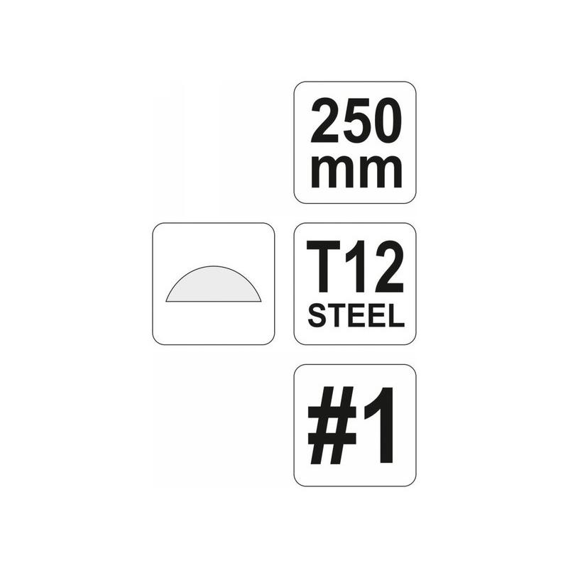 YATO Félkerek reszelő 250 mm / #1 durva (YT-6226)