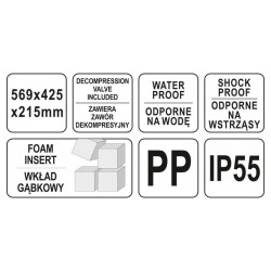 YATO Szerszámkoffer habszivacs betéttel 569 x 425 x 215 mm (YT-08906) YATO Szerszámkoffer habszivacs betéttel 569 x 425 x 215 mm (YT-08906)