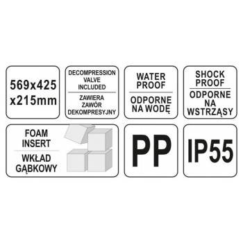 YATO Szerszámkoffer habszivacs betéttel 569 x 425 x 215 mm (YT-08906)