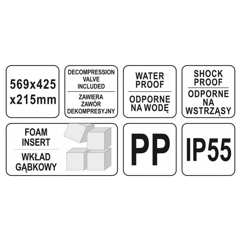 YATO Szerszámkoffer habszivacs betéttel 569 x 425 x 215 mm (YT-08906)