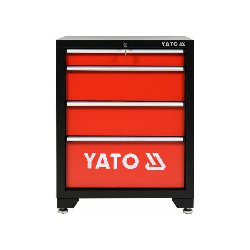 YATO Szerszámszekrény 4 fiókos tartós acélszerkezet zárható fiók (YT-08933)