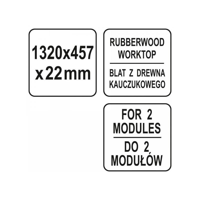 YATO Fa munkalap 2 alsó szekrényhez 1320 x 457 x 22 mm (YT-08938)