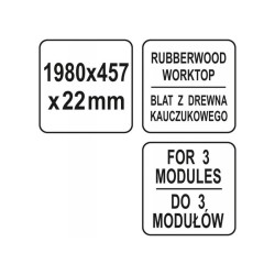 YATO Fa munkalap 3 alsó szekrényhez 1980 x 457 x 22 mm (YT-08939)