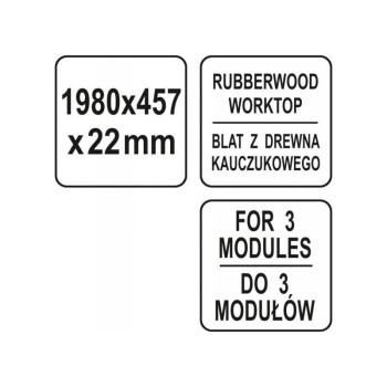 YATO Fa munkalap 3 alsó szekrényhez 1980 x 457 x 22 mm (YT-08939)