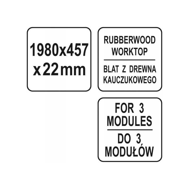 YATO Fa munkalap 3 alsó szekrényhez 1980 x 457 x 22 mm (YT-08939) YATO Fa munkalap 3 alsó szekrényhez 1980 x 457 x 22 mm (YT-08939)