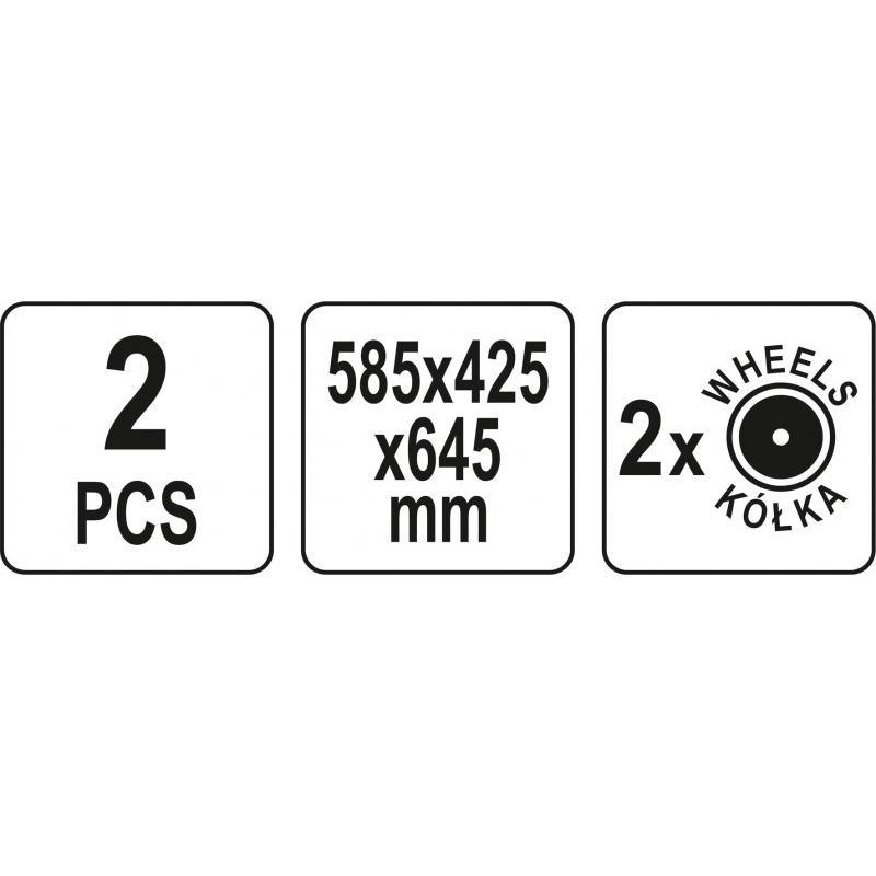 YATO Kerekes szerszámosláda készlet 2 részes 585 x 425 x 410 mm (YT-09162)