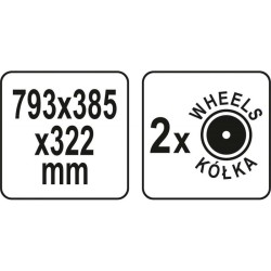 YATO Kerekes szerszámosláda szorító sínnel 793 x 385 x 322 mm (YT-09185)