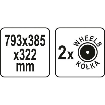 YATO Kerekes szerszámosláda szorító sínnel 793 x 385 x 322 mm (YT-09185) YATO Kerekes szerszámosláda szorító sínnel 793 x 385 x 322 mm (YT-09185)