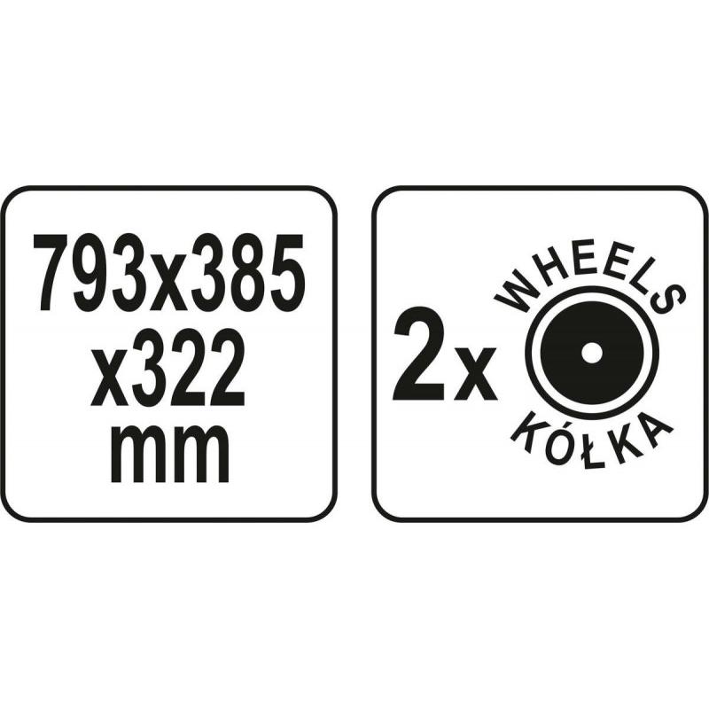 YATO Kerekes szerszámosláda szorító sínnel 793 x 385 x 322 mm (YT-09185)