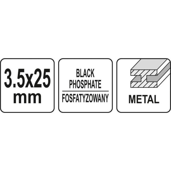 YATO Szalagtáras gipszkarton csavar fémre 3,5 x 25 mm (1000 db/cs) (YT-09440)