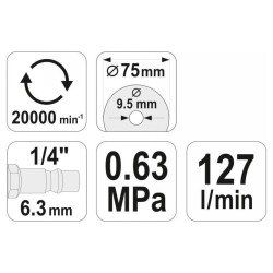 YATO Pneumatikus vágószerszám 75 mm (YT-09715)