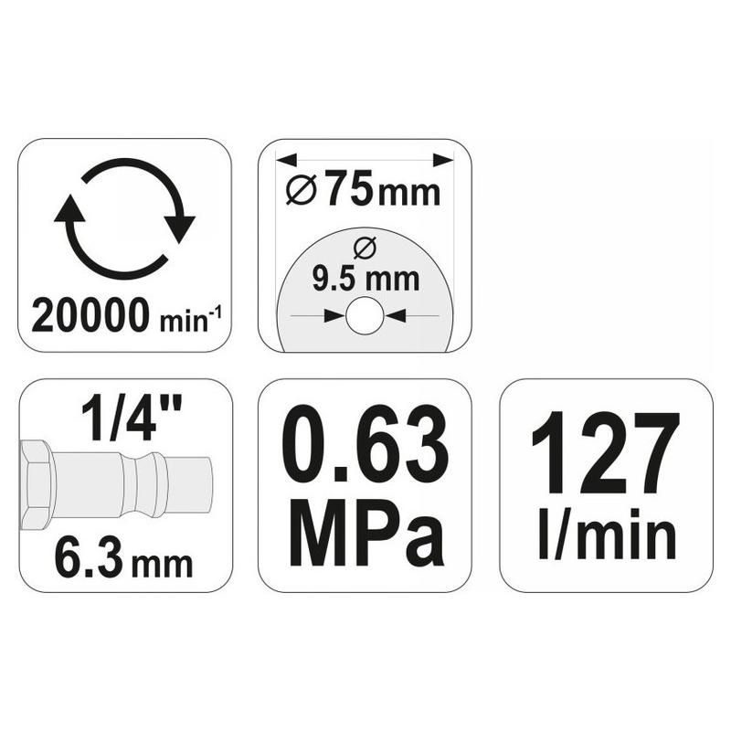 YATO Pneumatikus vágószerszám 75 mm (YT-09715)