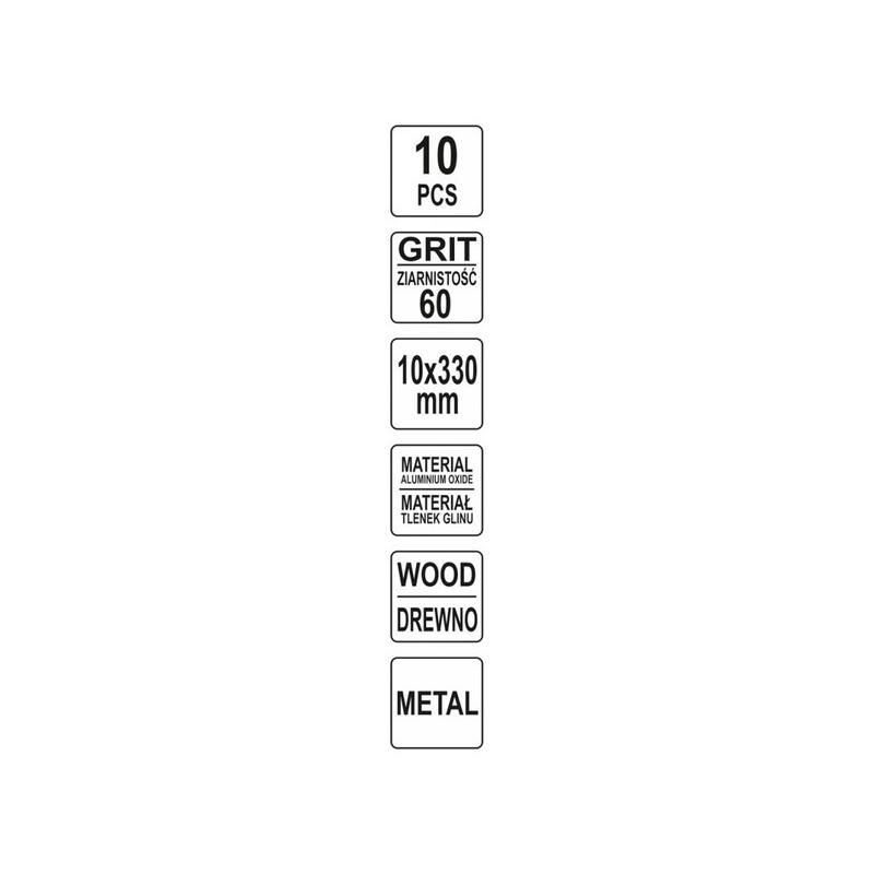 YATO Csiszolószalag 330 x 10 mm P60 (10 db/cs) (YT-09743)