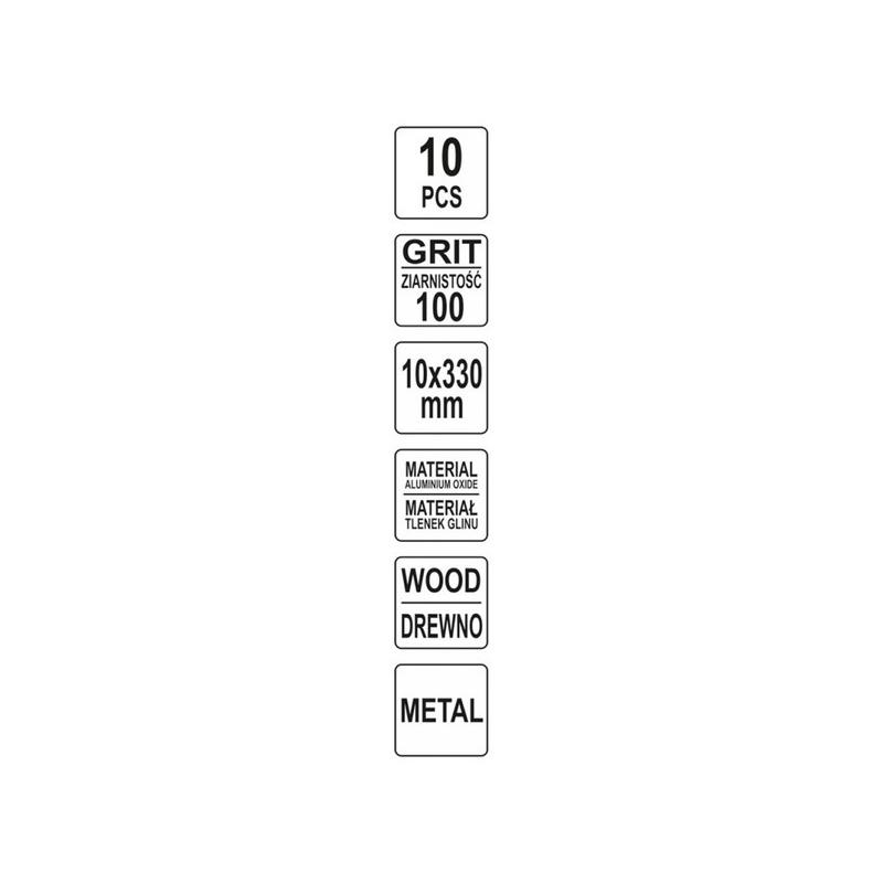 YATO Csiszolószalag 330 x 10 mm P100 (10 db/cs) (YT-09745)