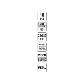 YATO Csiszolószalag 520 x 20 mm P60 (10 db/cs) (YT-09747)