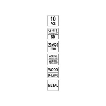 YATO Csiszolószalag 520 x 20 mm P80 (10 db/cs) (YT-09748)
