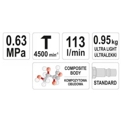 YATO Pneumatikus vésőgép vésőfejekkel könnyített (YT-09904)
